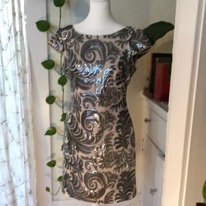 EUC stunning Adrianna Papell Sequined Cocktail Dress